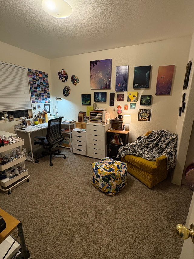 A January reflection on slowing down, organizing my art studio, and preparing for a year of creating in the Baby Jess Universe.