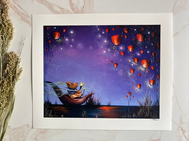 "Lanterns" print