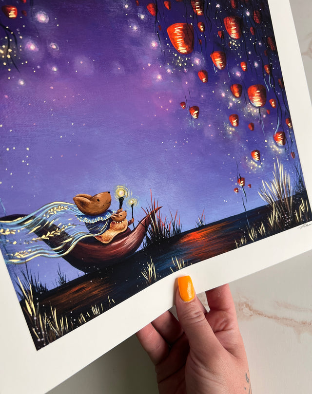 "Lanterns" print