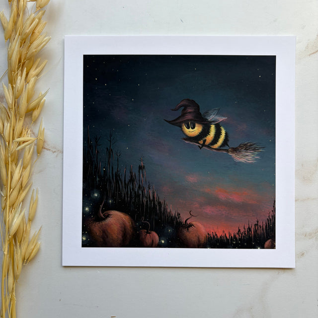 "Broomstick Bee" print