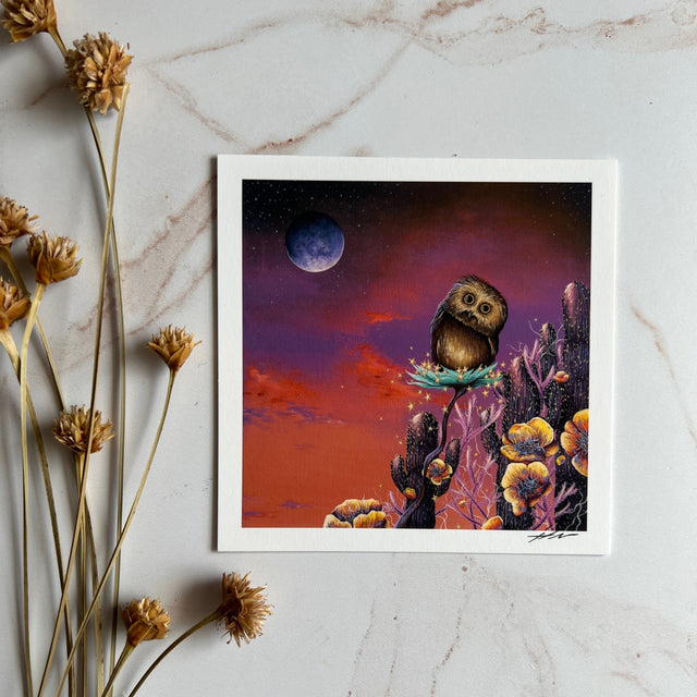 "Desert Moon Bathing" mini print