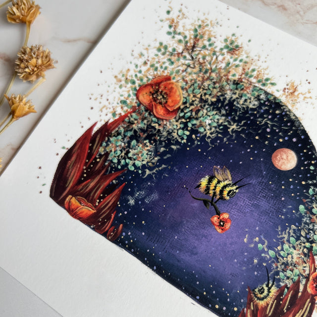 "The Bee and the Poppy", print