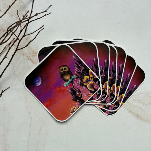 "Desert Moon Bathing", single sticker