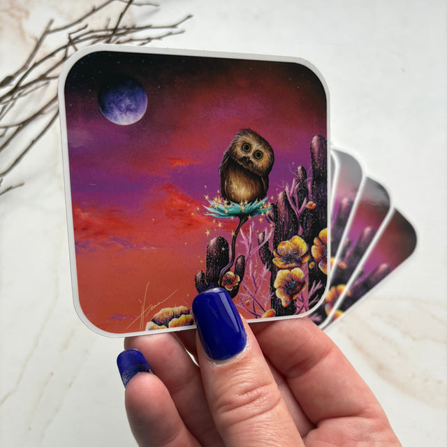 "Desert Moon Bathing", single sticker