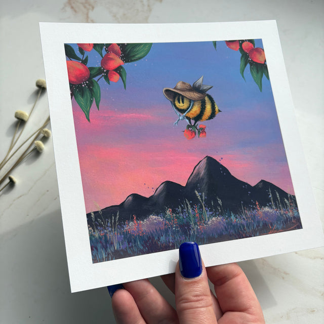 "The Peach Keeper", 6x6" print