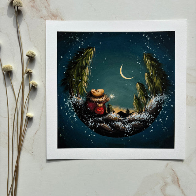 "Winter Moon", 6x6" print