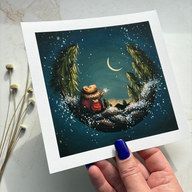 "Winter Moon", 6x6" print