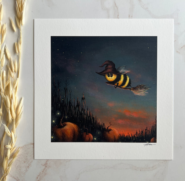 "Broomstick Bee" print