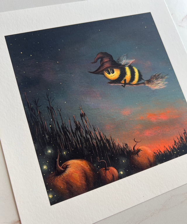 "Broomstick Bee" print