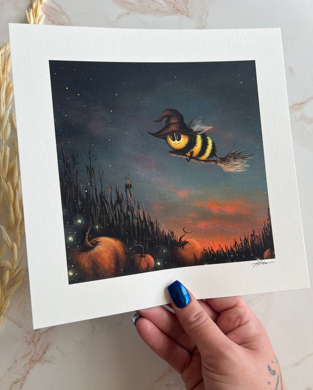 "Broomstick Bee" print