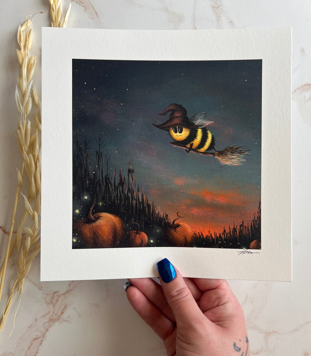 "Broomstick Bee" print