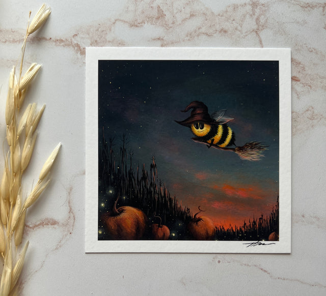 "Broomstick Bee" mini print