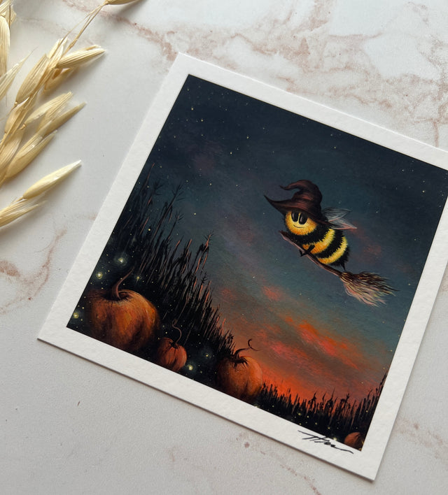 "Broomstick Bee" mini print