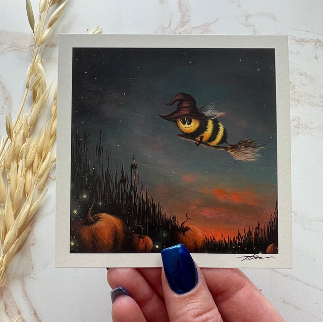 "Broomstick Bee" mini print