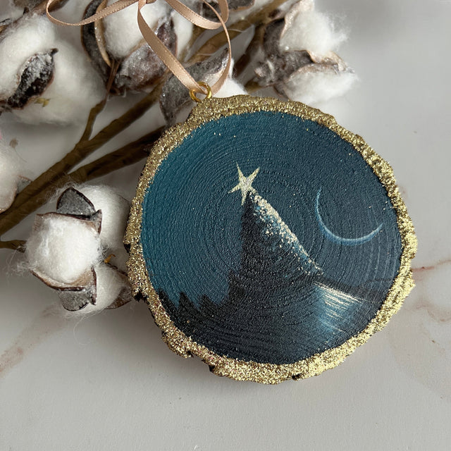 Winter Star, hand-painted ornament