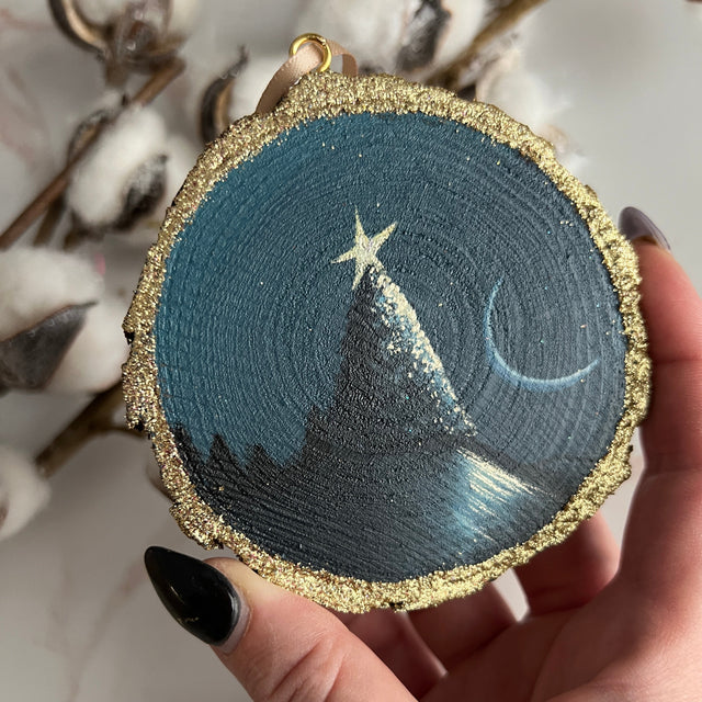 Winter Star, hand-painted ornament