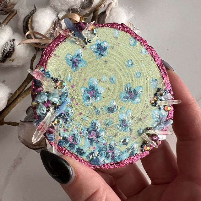 Forget Me Nots, hand-painted ornament