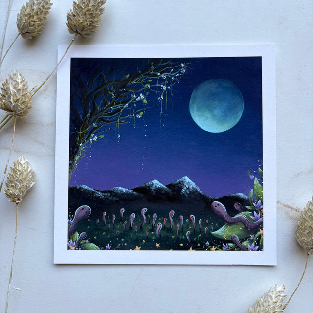 "The Worm Moon", mini print