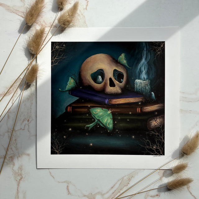 "The Haunted Library", print