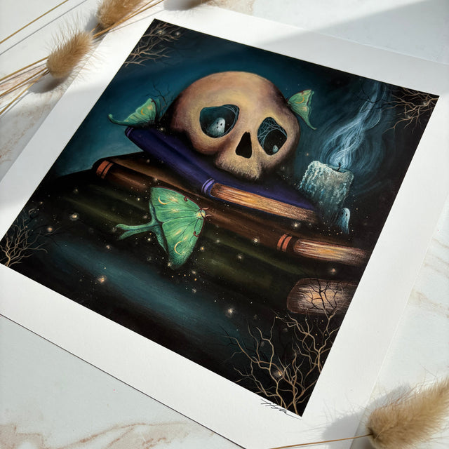 "The Haunted Library", print