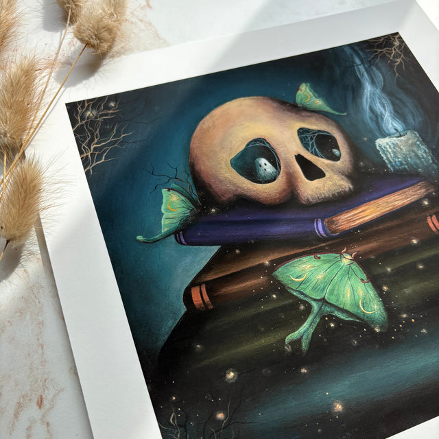 "The Haunted Library", print