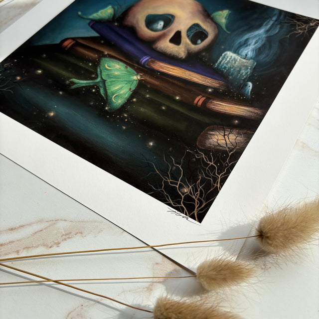 "The Haunted Library", print