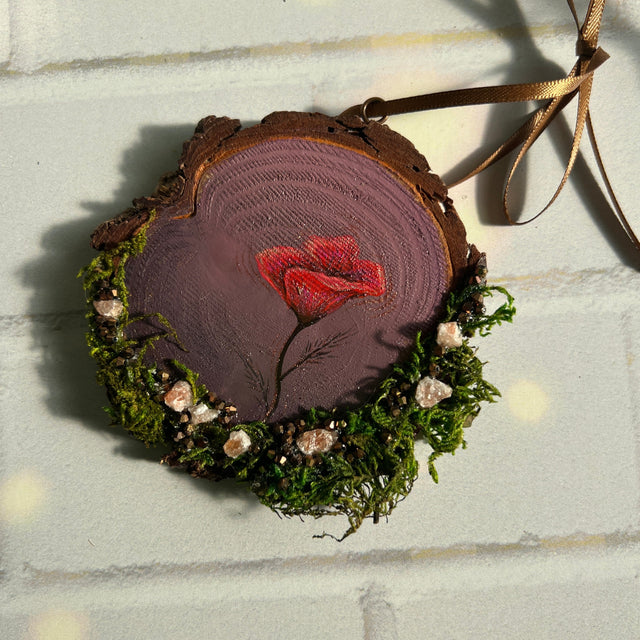 Poppy and Moss Ornament