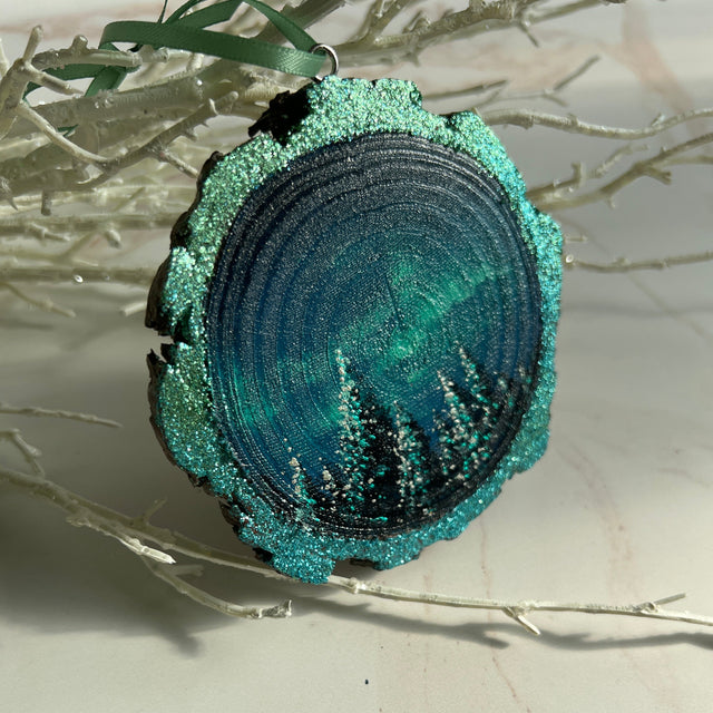 Northern Lights Forest Ornament