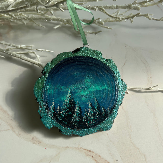 Northern Lights Forest Ornament