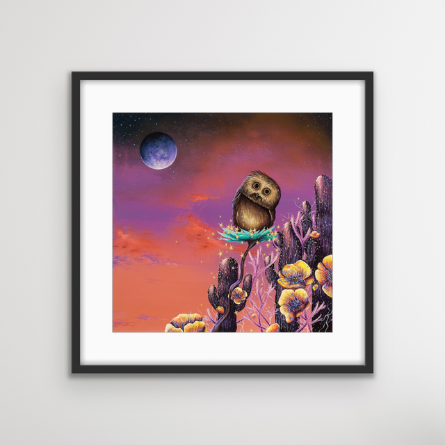 "Desert Moon Bathing", print