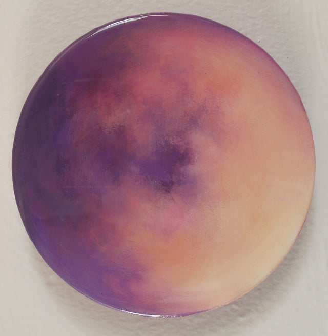 Original art, acrylic on wood panel, resin coated, “Purple Moon”