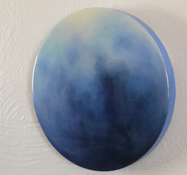 Original art, acrylic on wood panel, resin coated, “Blue Moon”